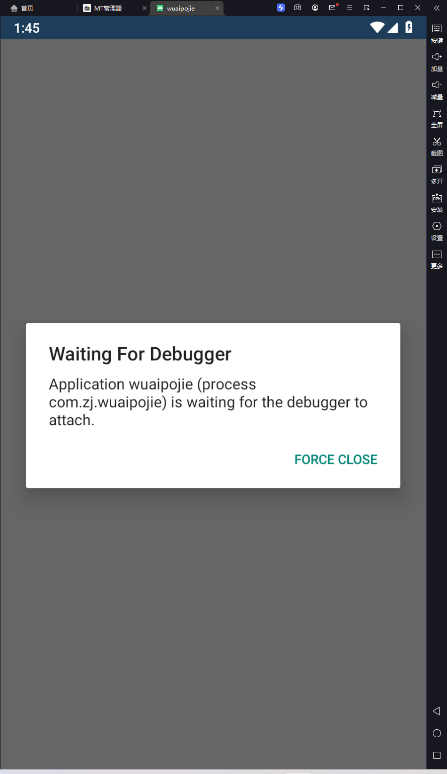 waiting for debugger